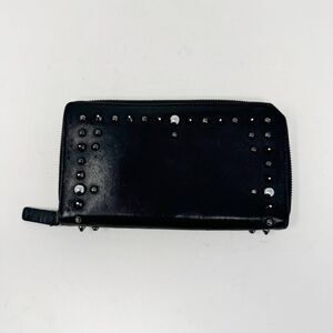 JIMMY CHOO | Black & Silver Studded Zippy Wallet